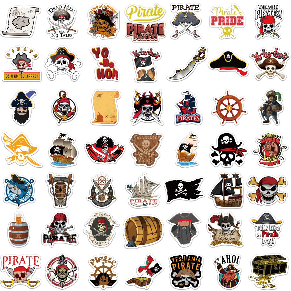 Piracy Sticker 50pcs Pirates Stickers – AU Sticker World