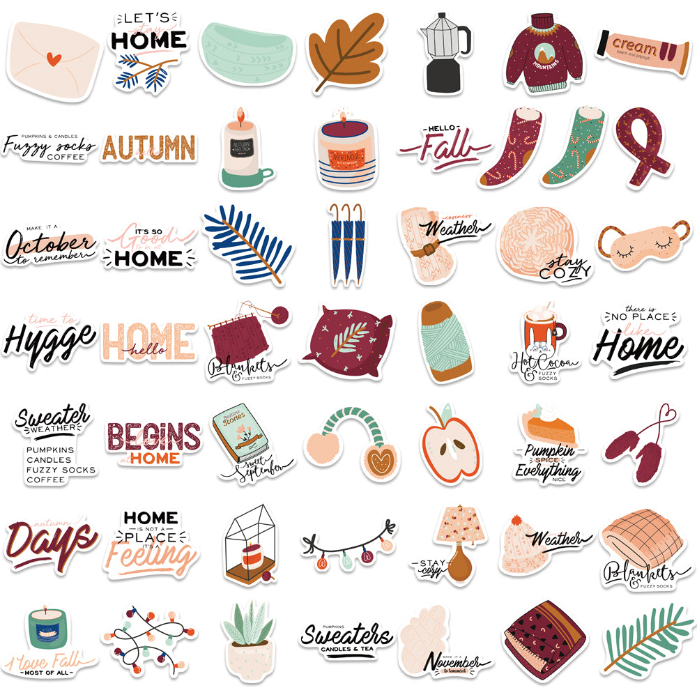 50pcs Autumn Stickers Season Sweater October