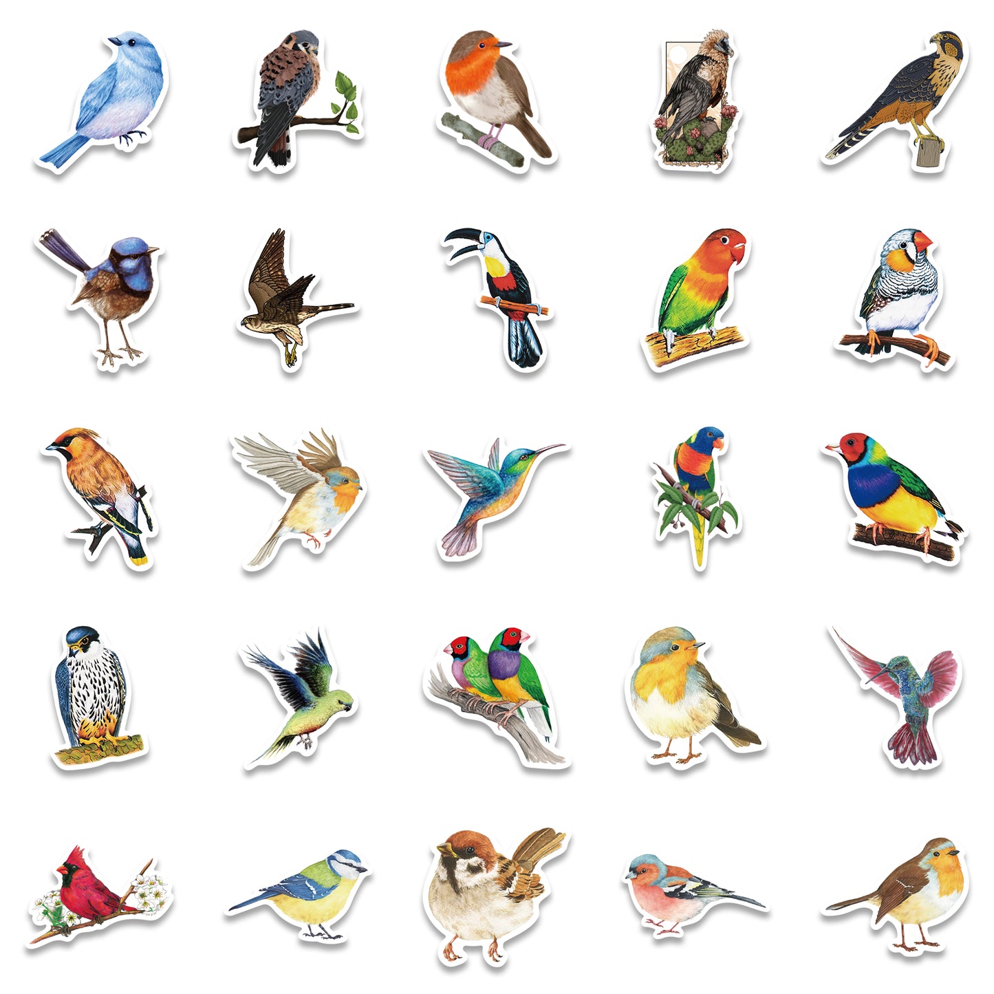 50pcs Birds Stickers