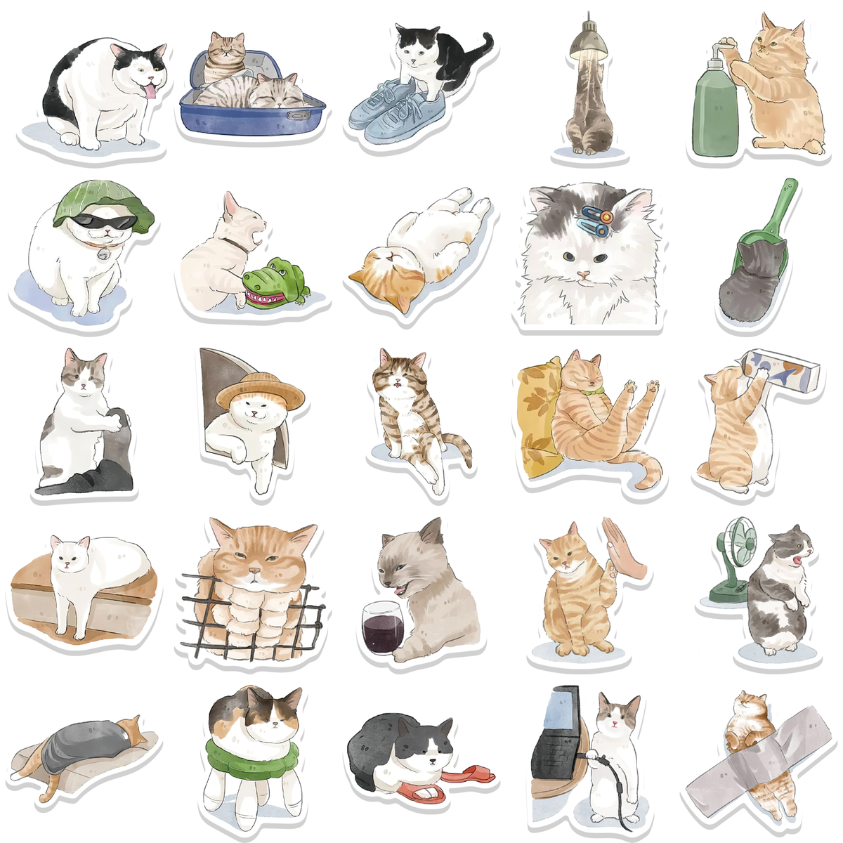 Active Cat Sticker 53pcs Cats 2 Stickers – AU Sticker World