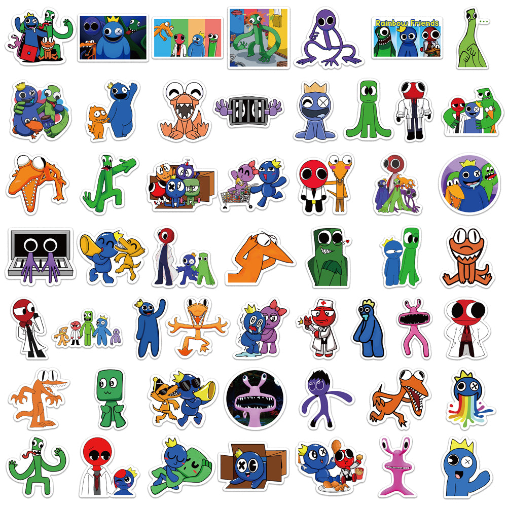 52pcs Roblox Rainbow Friends Horror Game Stickers