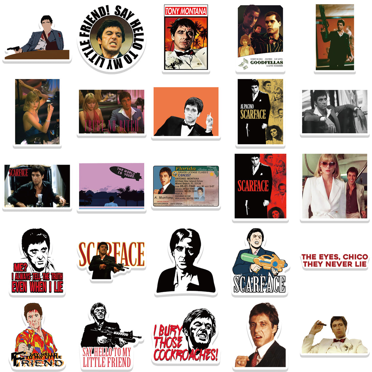 Scarface Sticker Name 50pcs Scarface Stickers – AU Sticker World