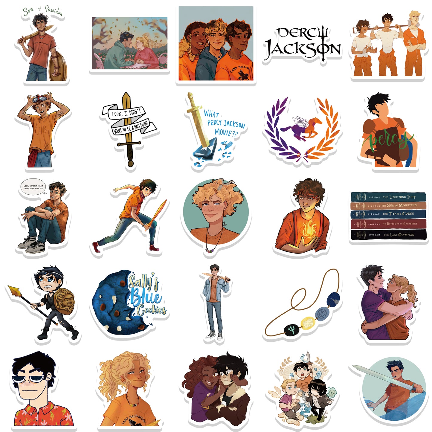 50pcs Percy Jackson Adventure Novel Stickers