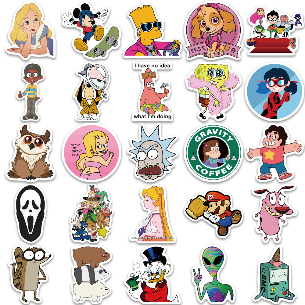 50pcs Cartoon Characters 2 Stickers