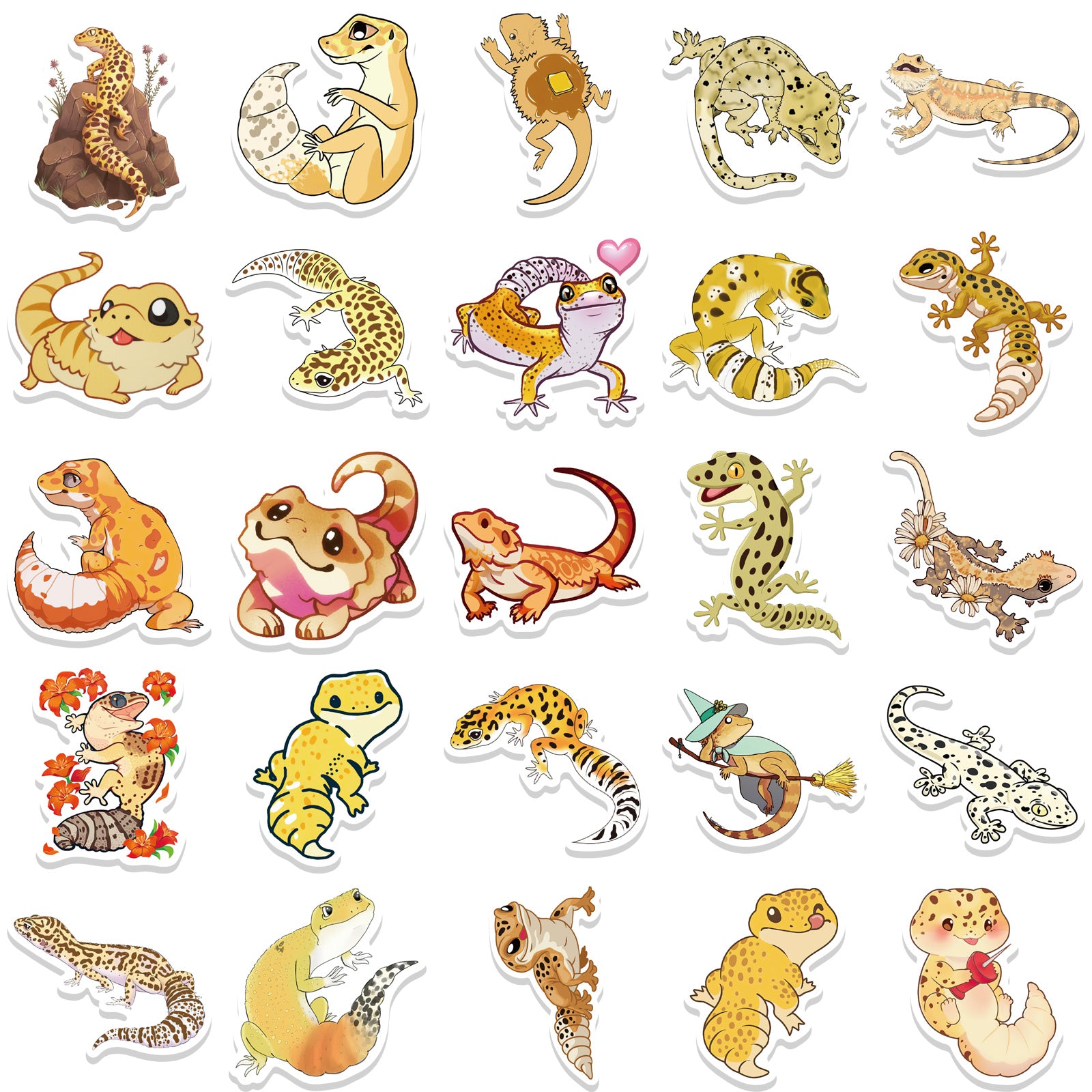 50pcs Colorful Lizards Stickers – AU Sticker World