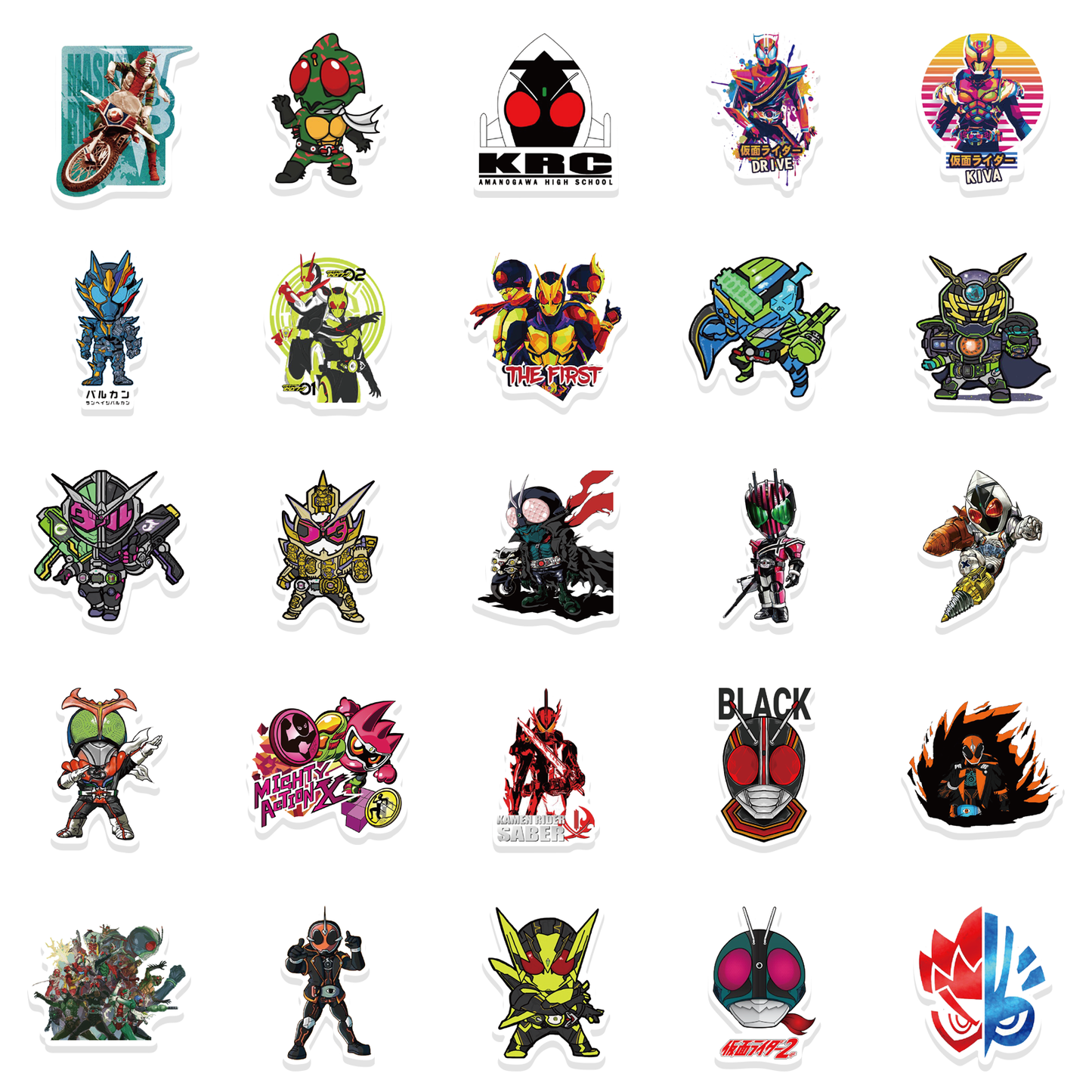 50pcs Kamen Rider Japanese Anime Tokusatsu Special Effects SFX Stickers