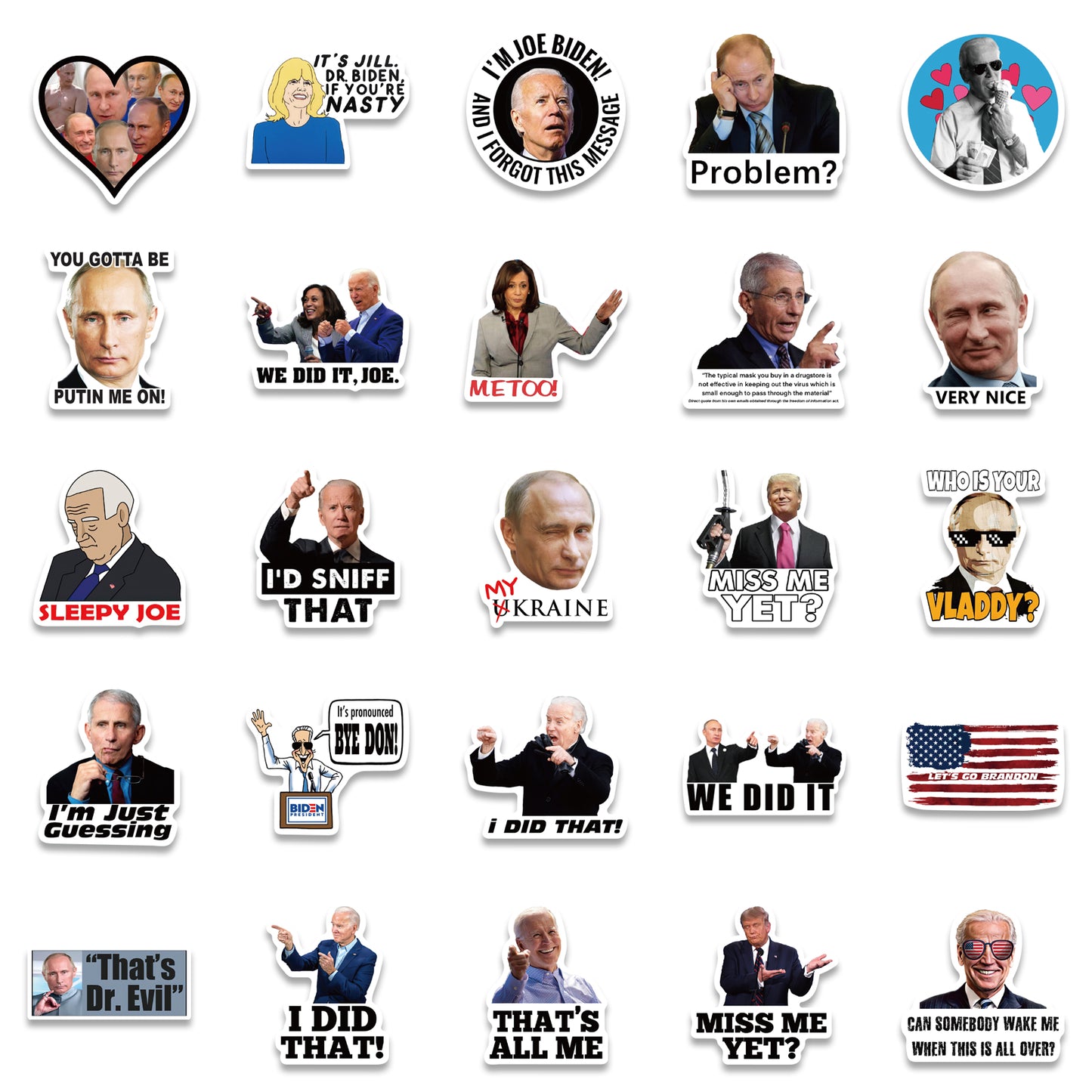 50pcs Biden Putin Memes Stickers