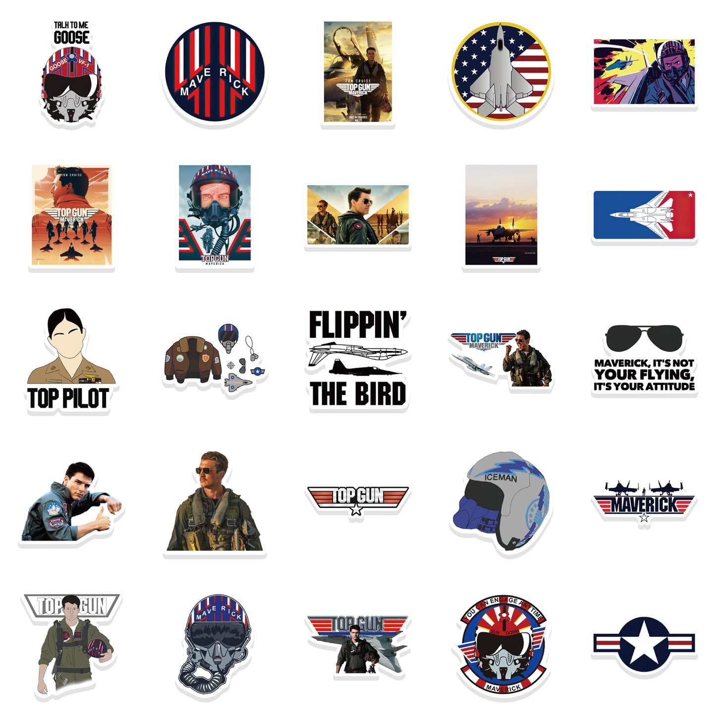 50pcs Top Gun Stickers