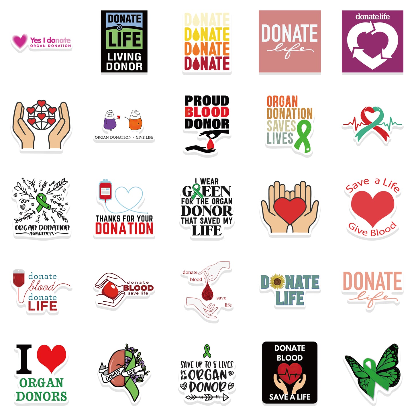 50pcs Donate Life Stickers