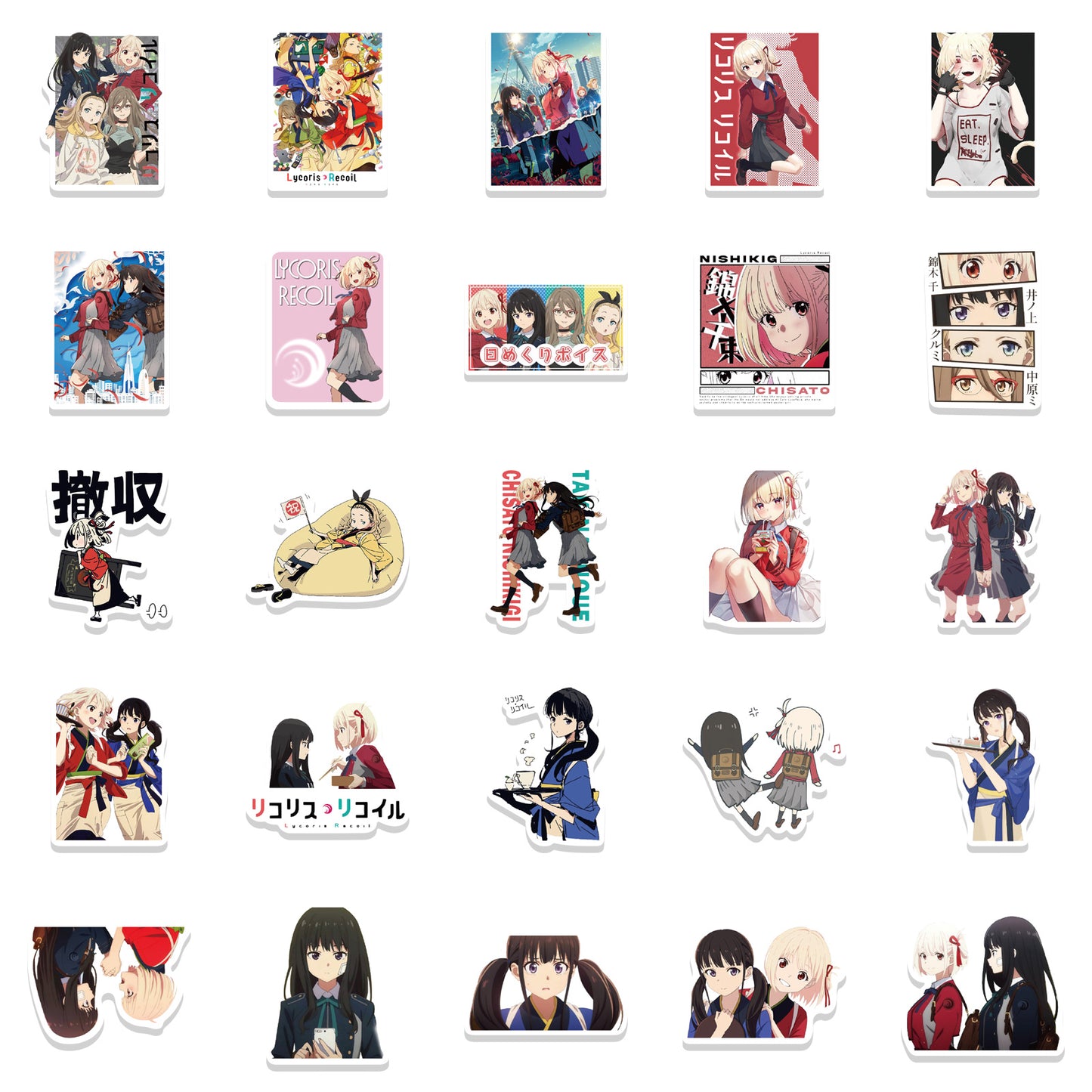 50pcs Lycoris Recoil Stickers