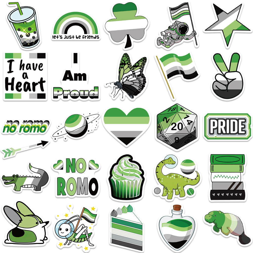 52pcs Aromantic Pride Stickers – AU Sticker World