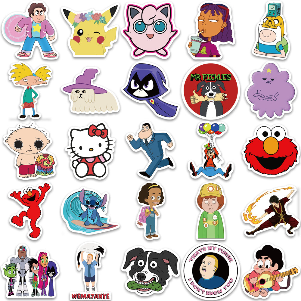 50pcs Cartoon Characters 1 Stickers – AU Sticker World