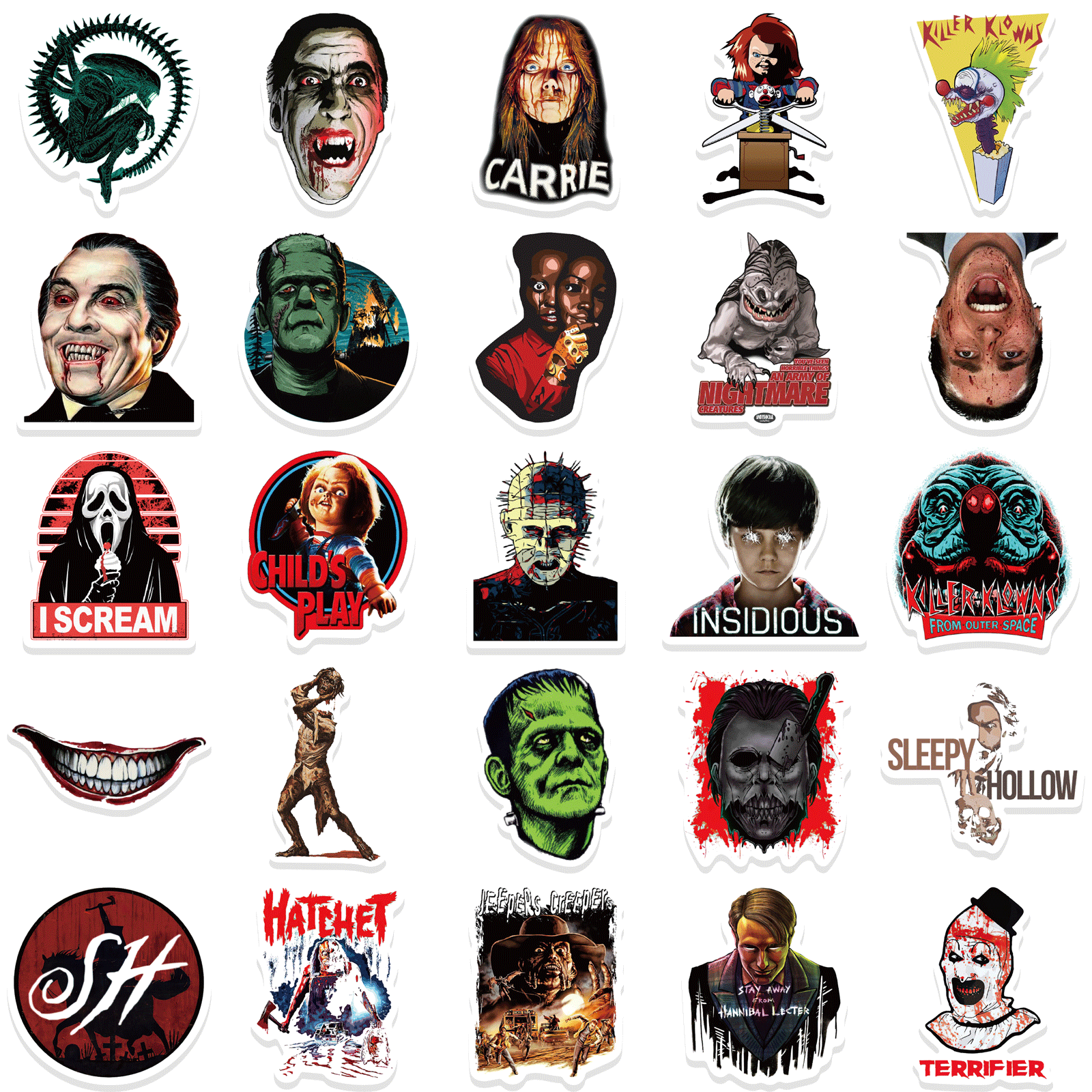 50pcs Horror Movie Collection 1 Stickers – AU Sticker World
