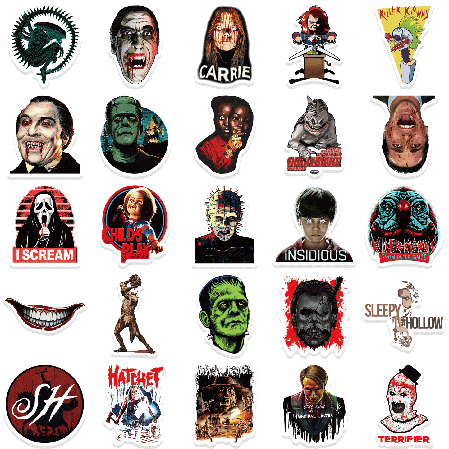 50pcs Horror Movie Collection 1 Stickers