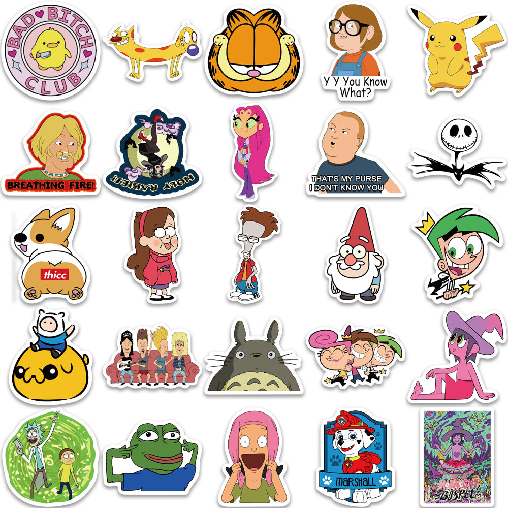 50pcs Cartoon Characters 2 Stickers – AU Sticker World