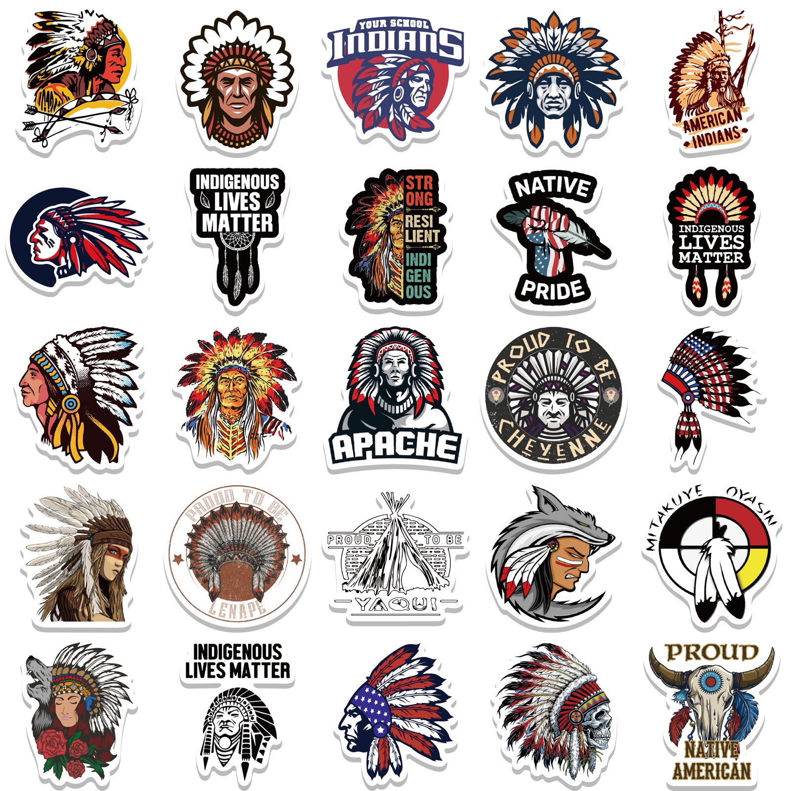 50pcs Native American People Stickers – AU Sticker World