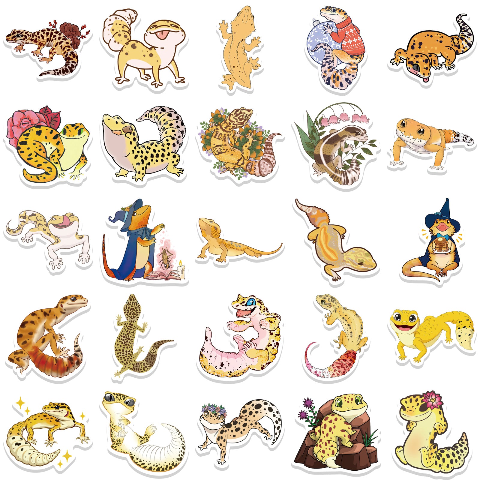 50pcs Colorful Lizards Stickers – AU Sticker World