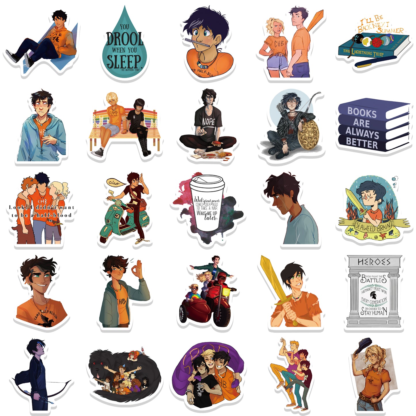 50pcs Percy Jackson Adventure Novel Stickers