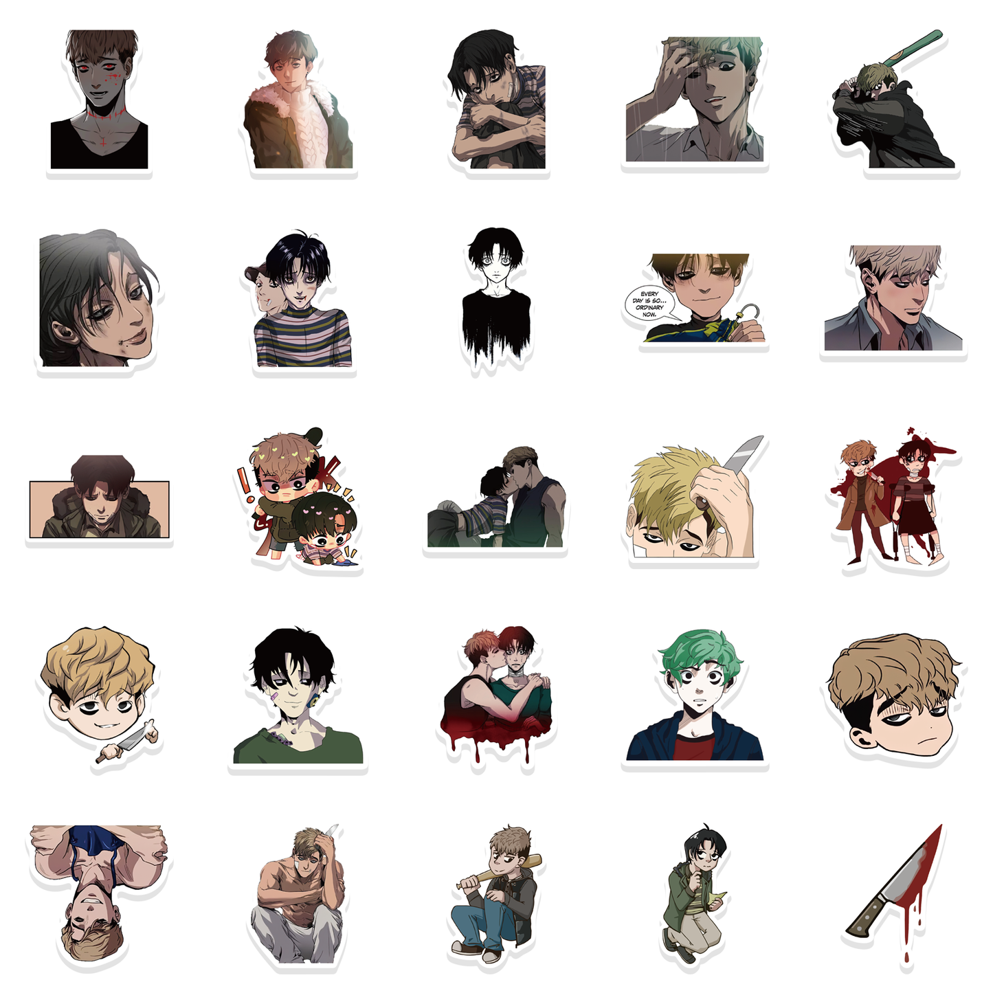 50pcs Killing Stalking Korean Horror Anime Cartoon Stickers