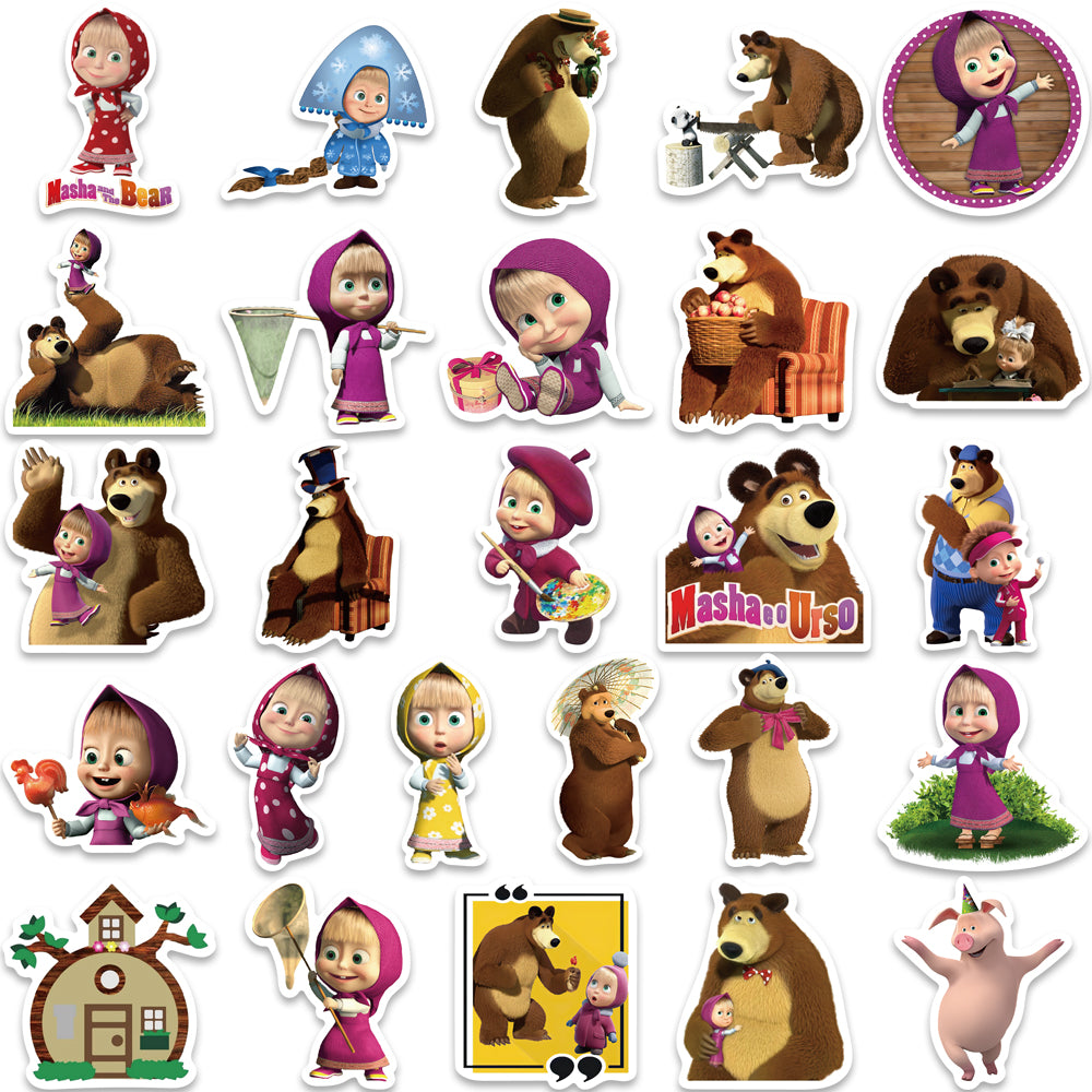 Masha Sticker Masha and the Bear Printable Stickers: A Fun Activity for Kids