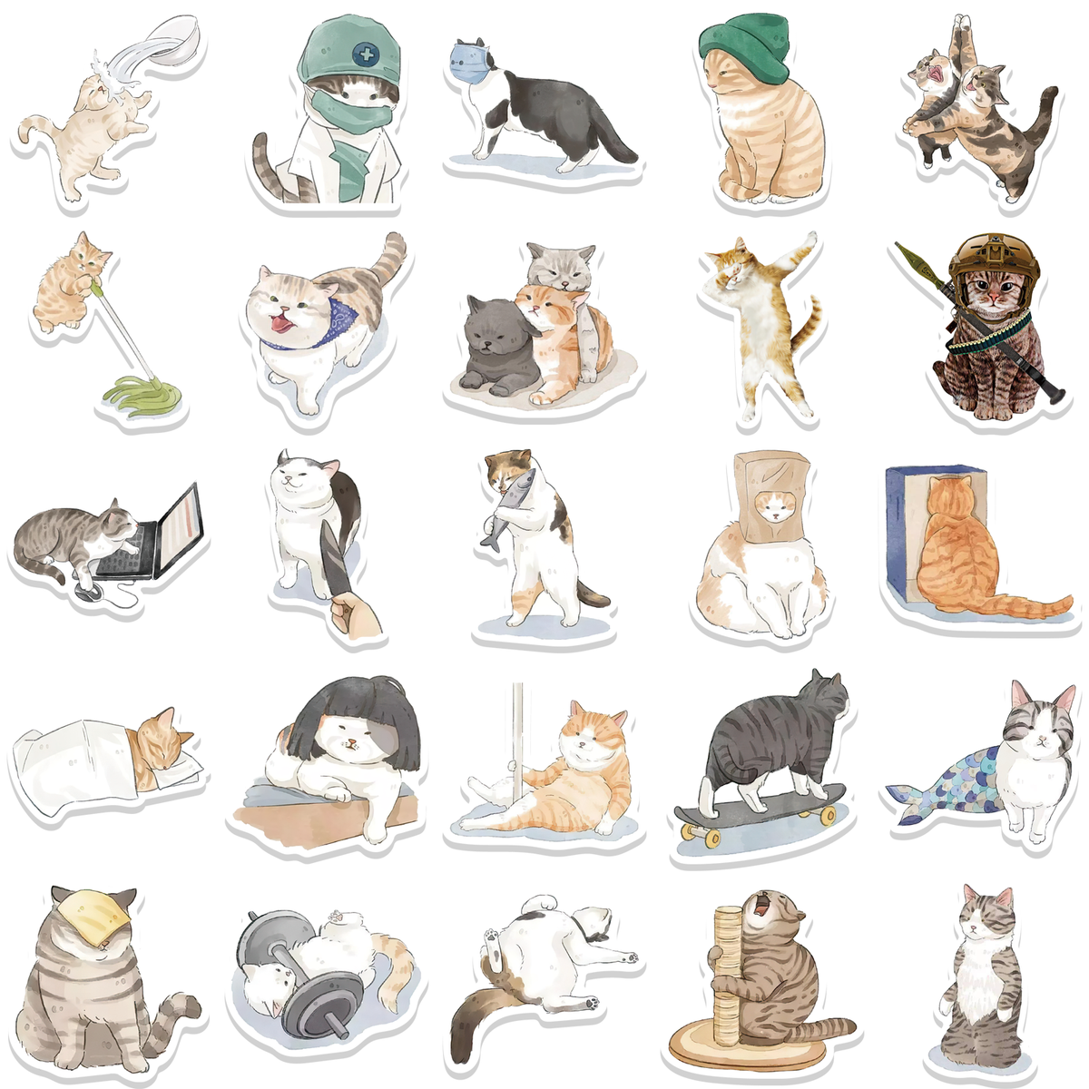 Active Cat Sticker 53pcs Cats 2 Stickers – AU Sticker World