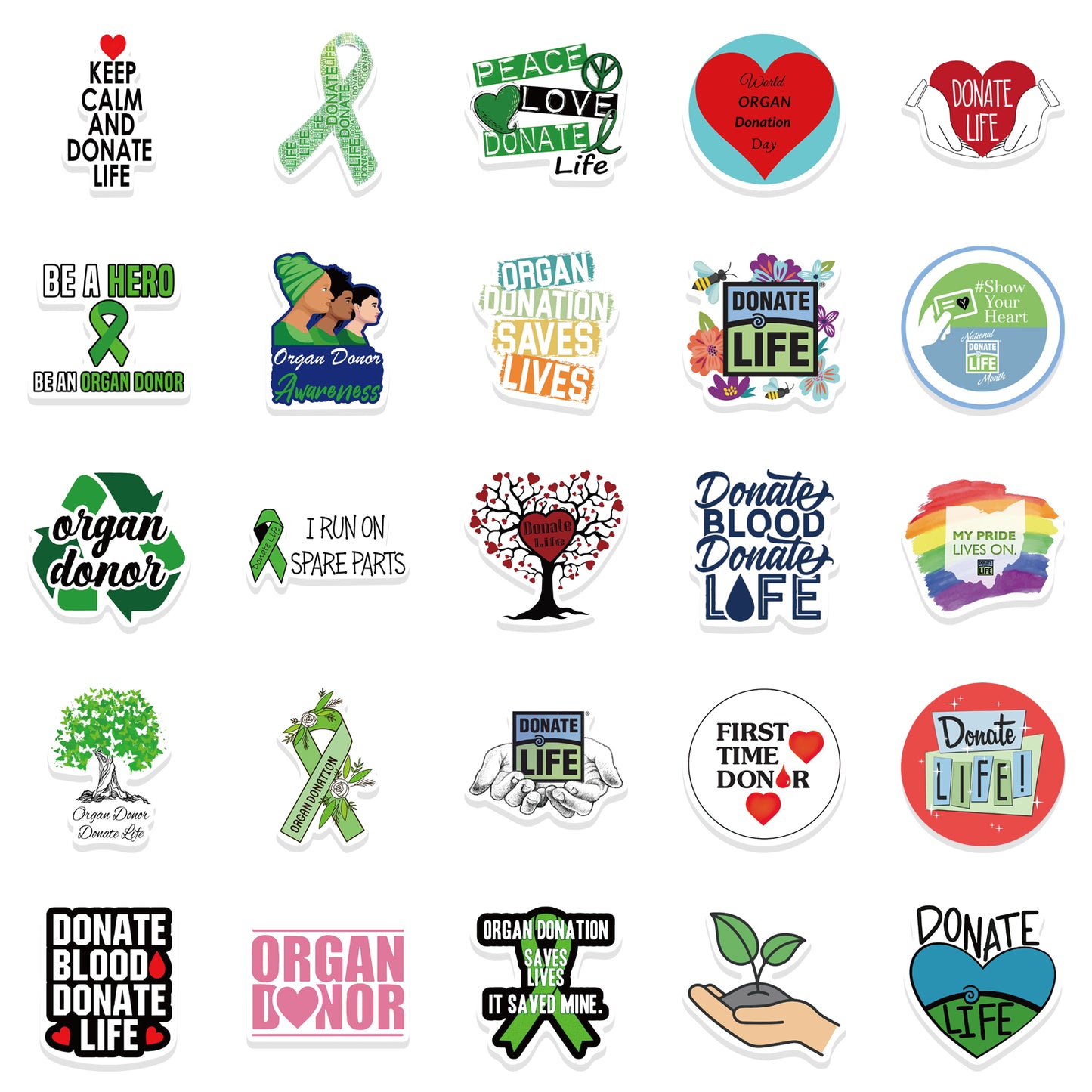 50pcs Donate Life Stickers