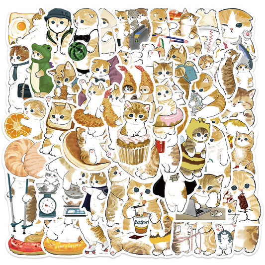 64pcs Ginger Cat Stickers