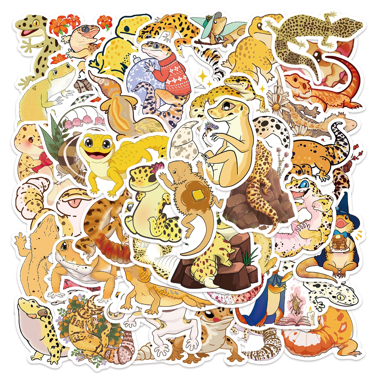 50pcs Colorful Lizards Stickers