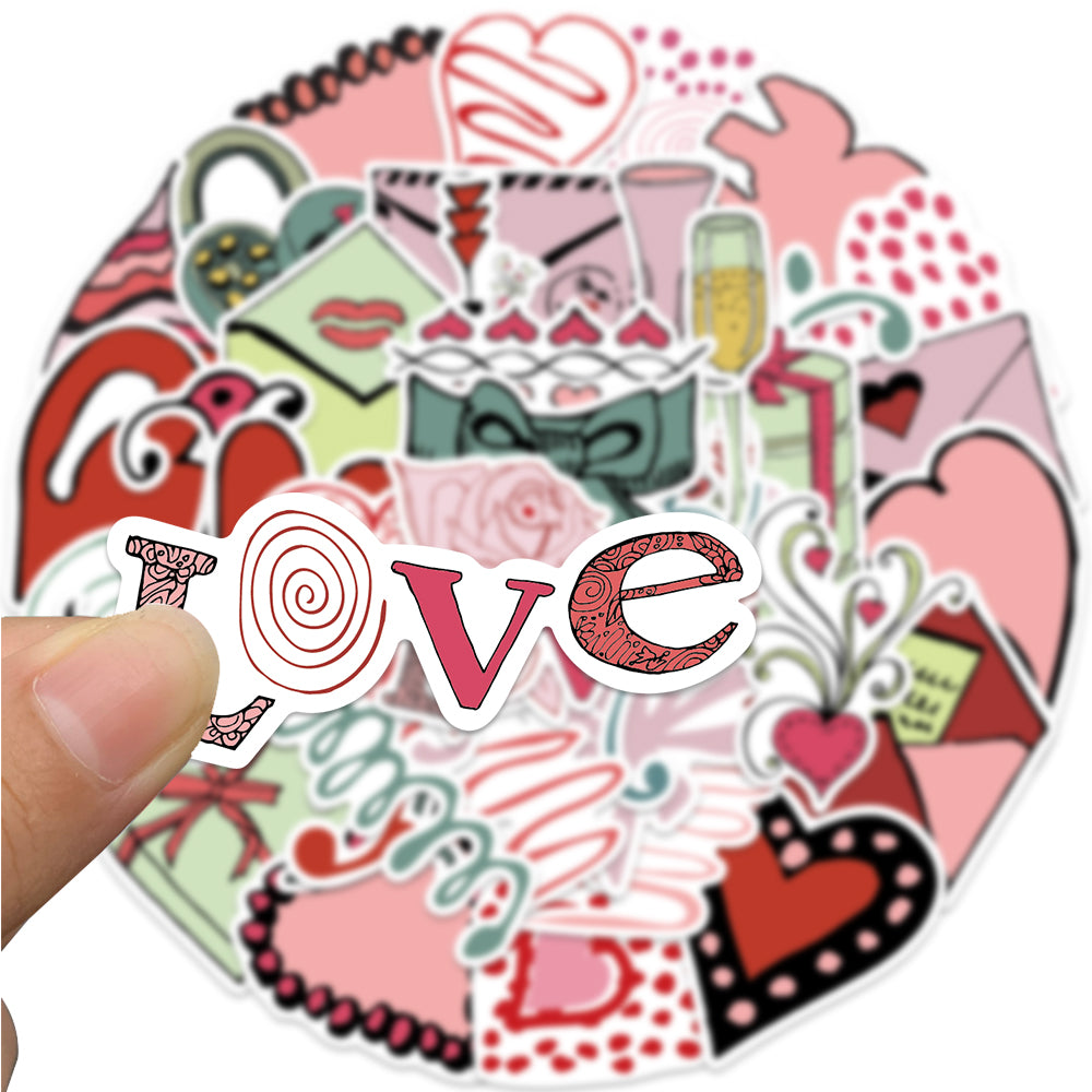 41pcs Love Heart Pack 1 Stickers Bow Tie Romance