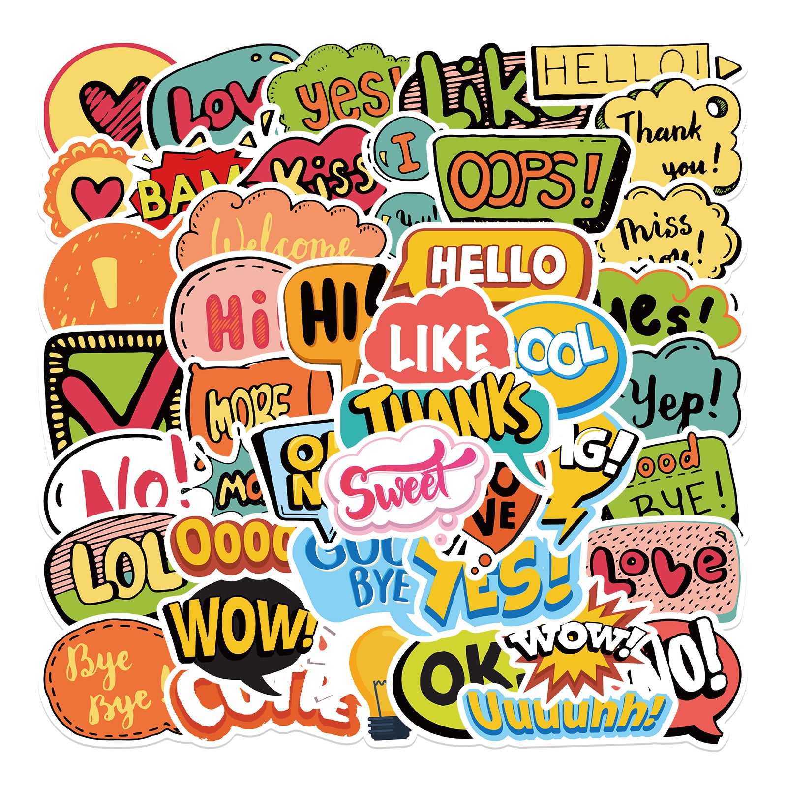 50pcs Boom Words 2 Stickers – AU Sticker World