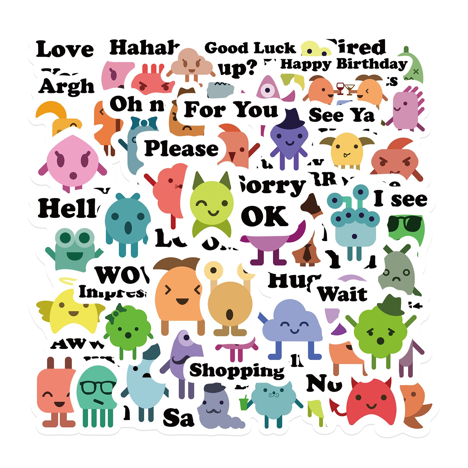 46pcs Messenger Stickers – AU Sticker World
