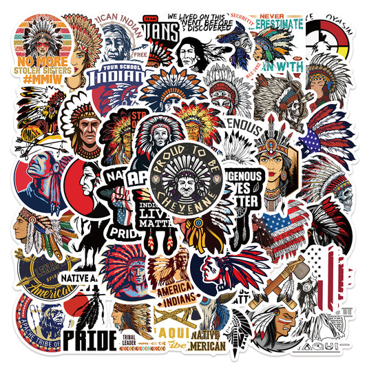 50pcs Native American People Stickers