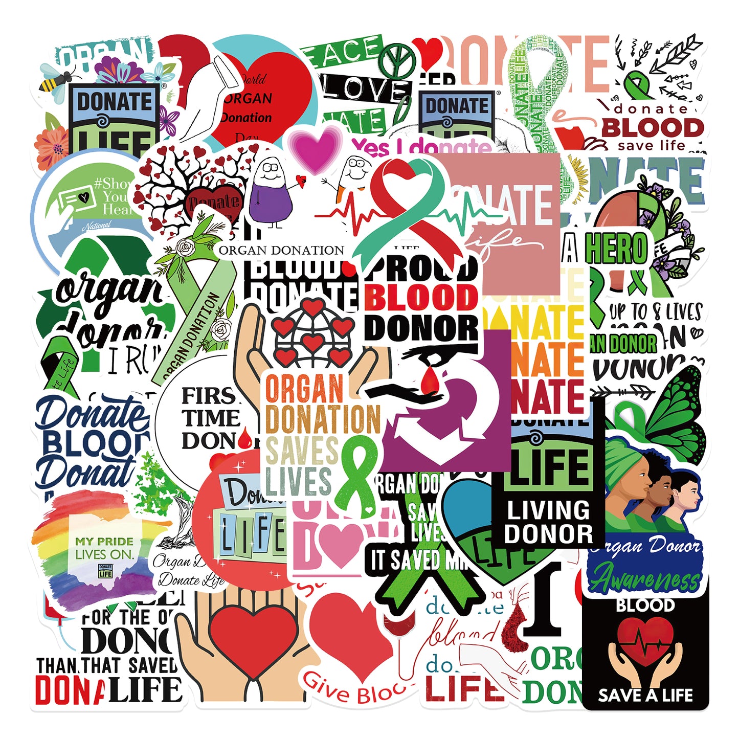 50pcs Donate Life Stickers