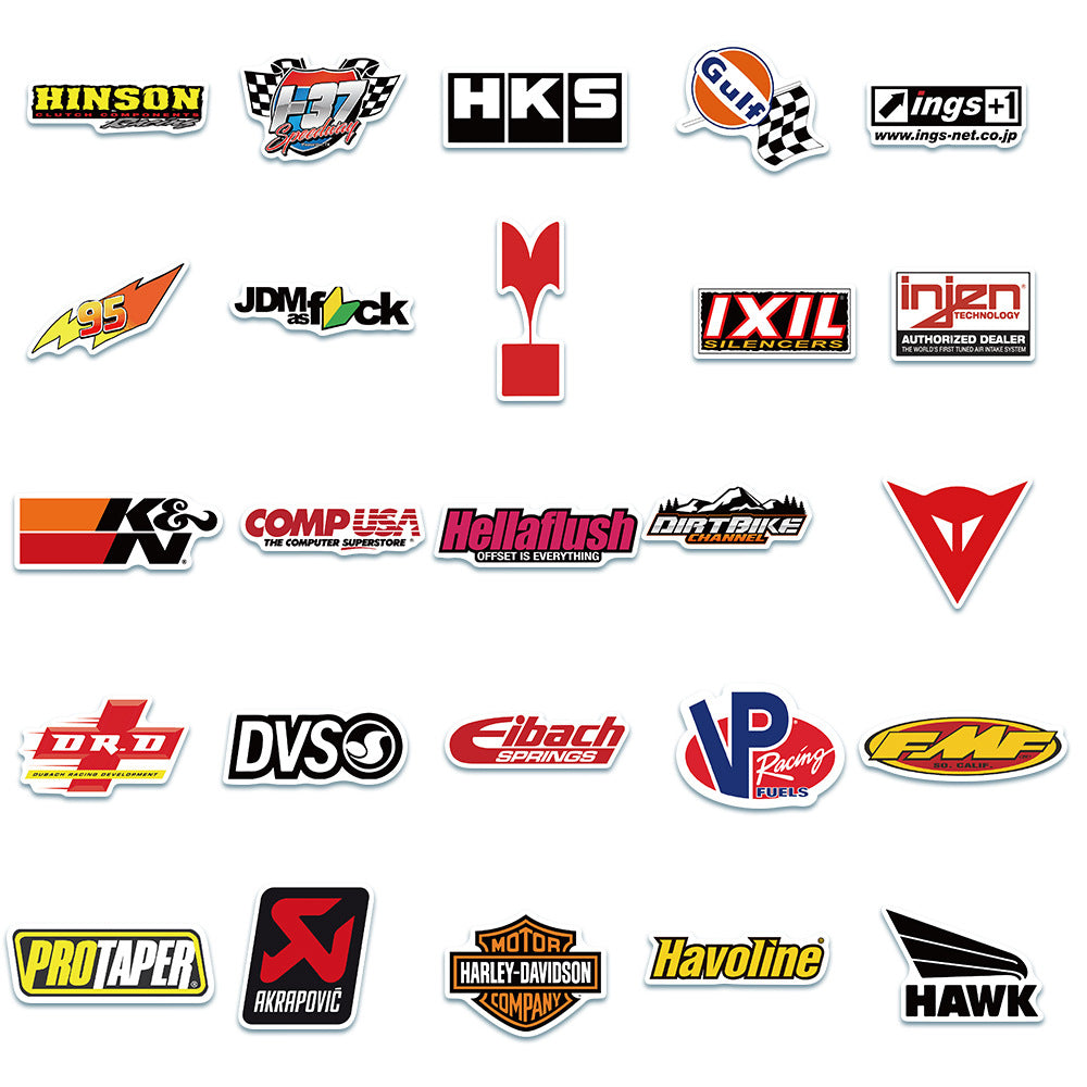 Sticker Racing Home 50pcs Racing Car 1 Stickers – AU Sticker World