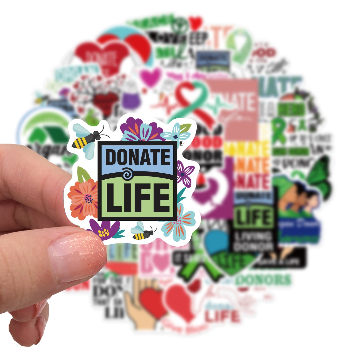 50pcs Donate Life Stickers