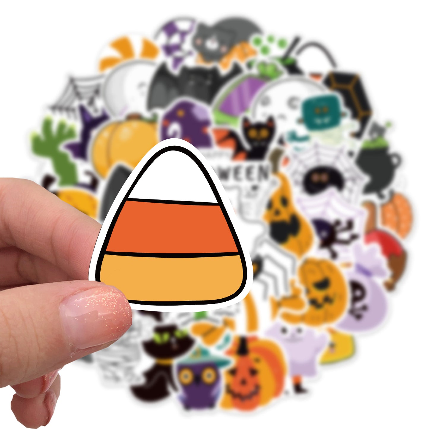 50pcs Halloween Festival Pack 4 Stickers Cute Cartoon Cucurbit