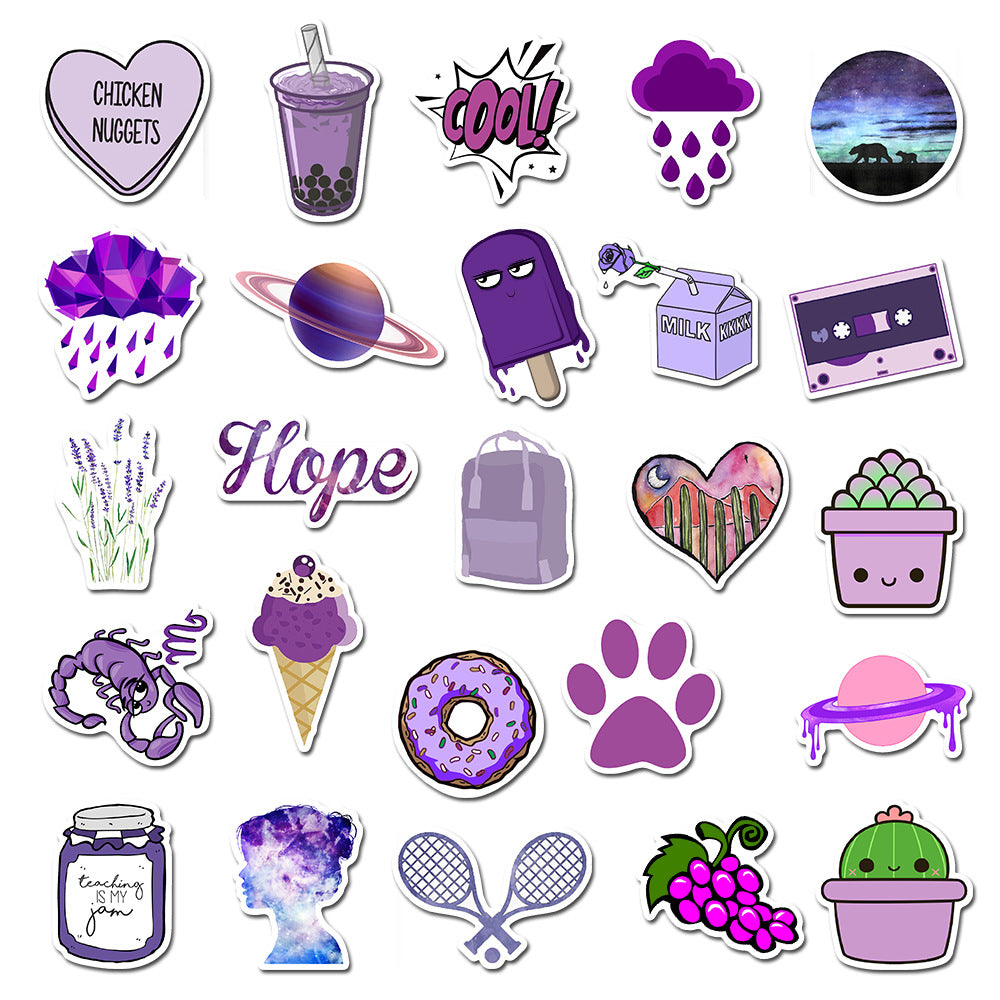 50pcs Purple INS Stickers