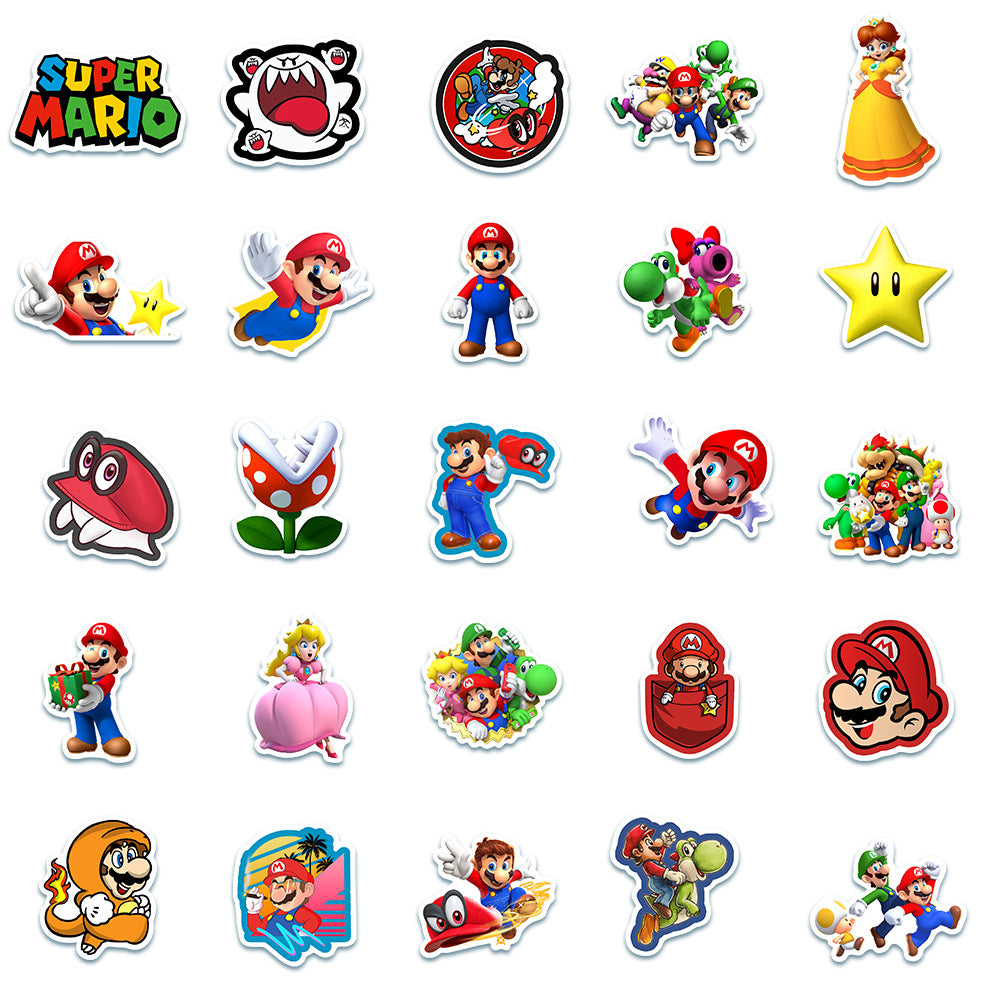 50pcs Super Mario 1 Stickers