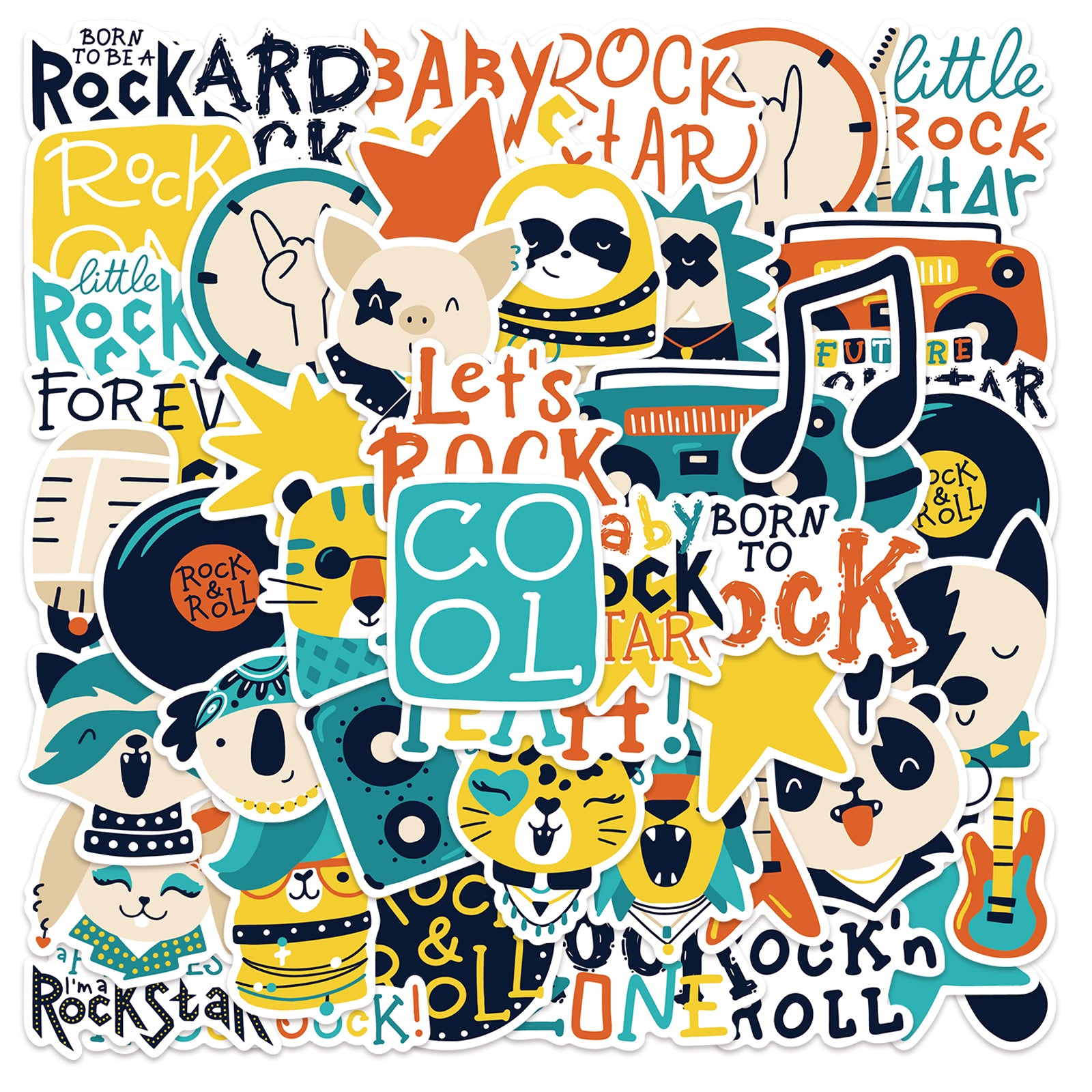 Cartoon Rocker Sticker 52pcs Cartoon Rock Stickers – AU Sticker World