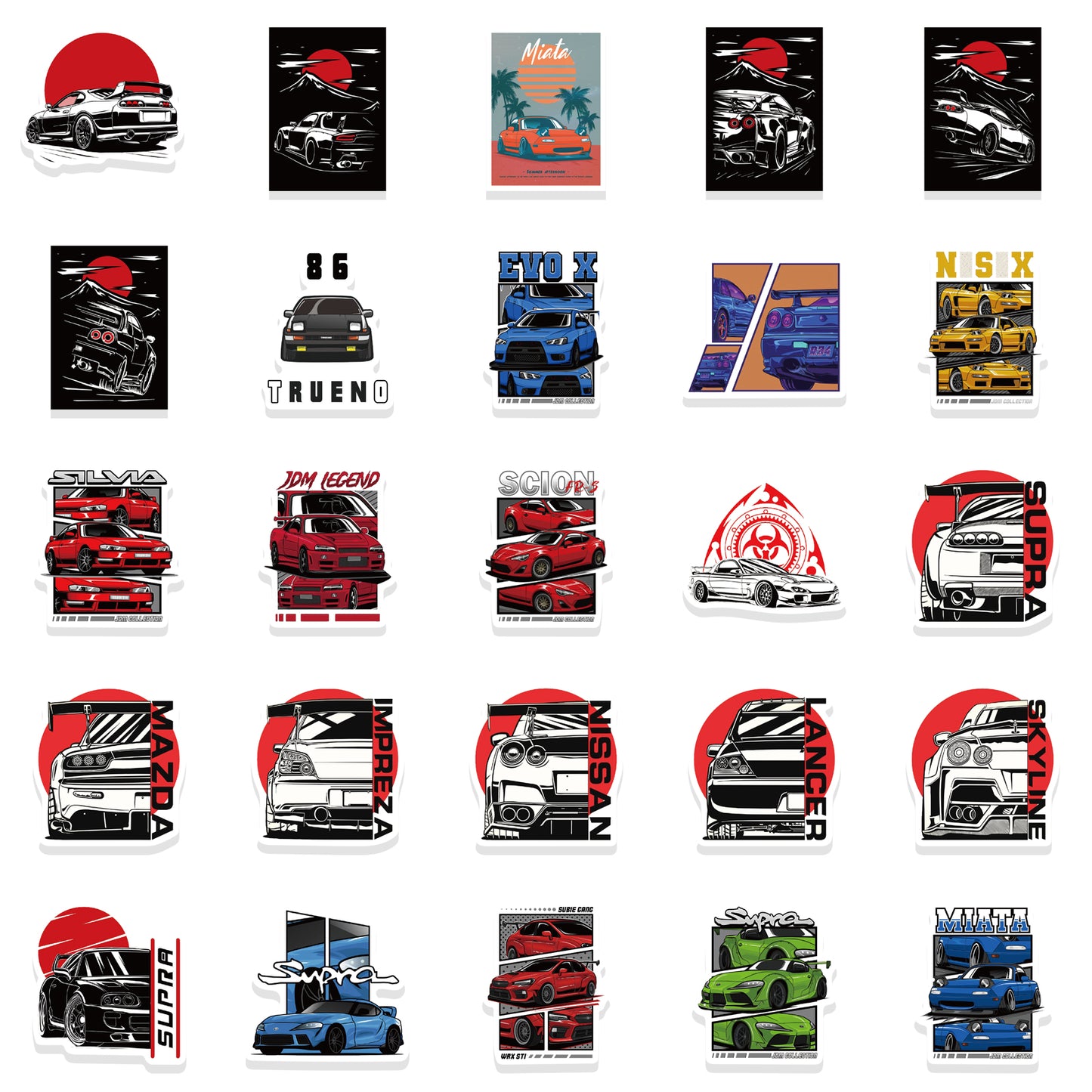 50pcs JDM 3 Stickers