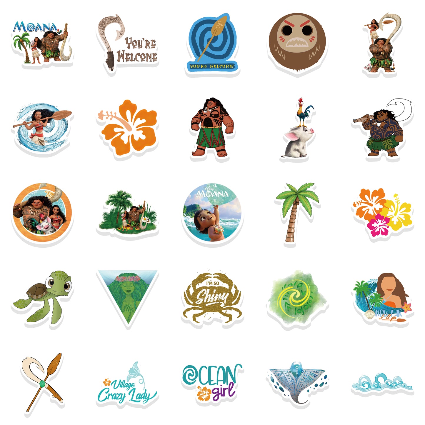 50pcs Moana Stickers