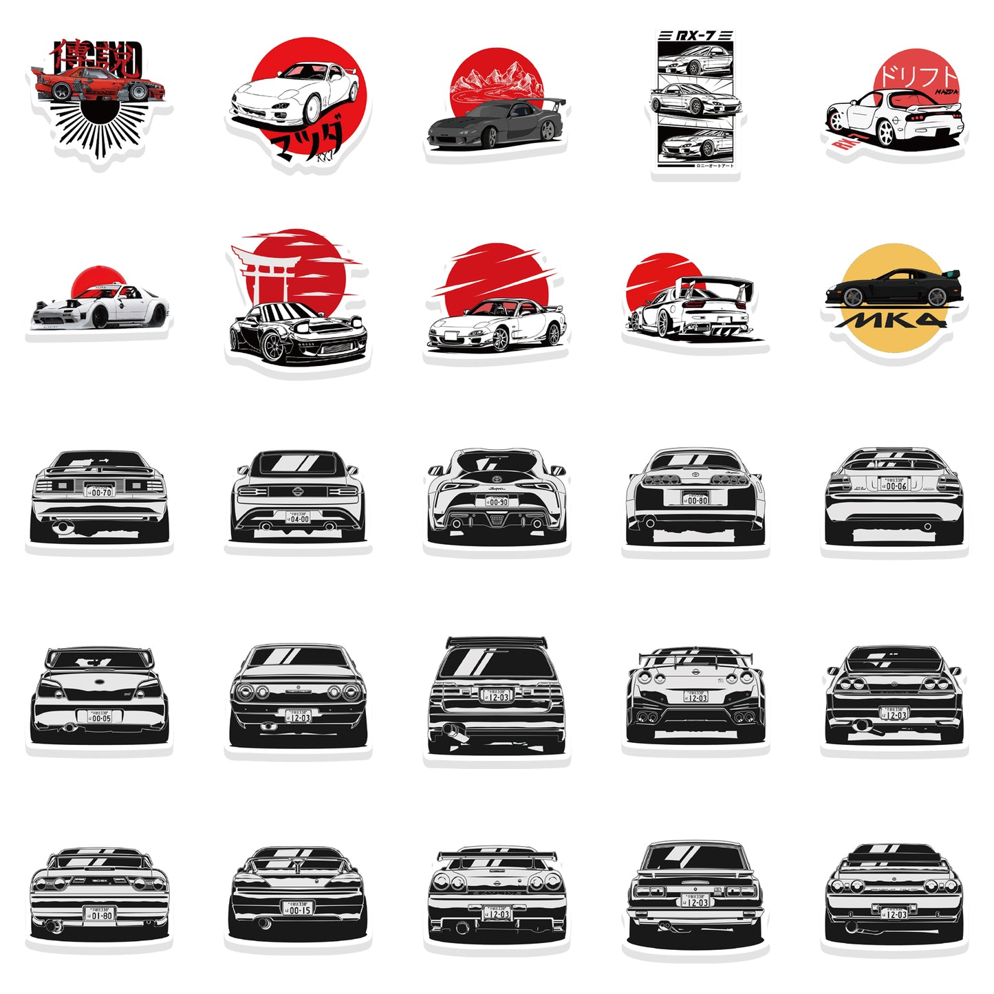 50pcs JDM 3 Stickers