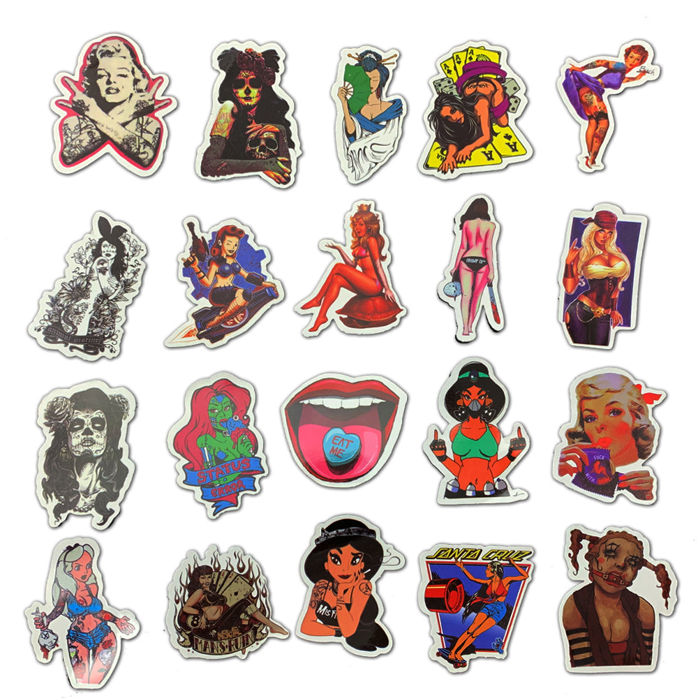 50pcs Fashion Sexy Girl 2 Stickers