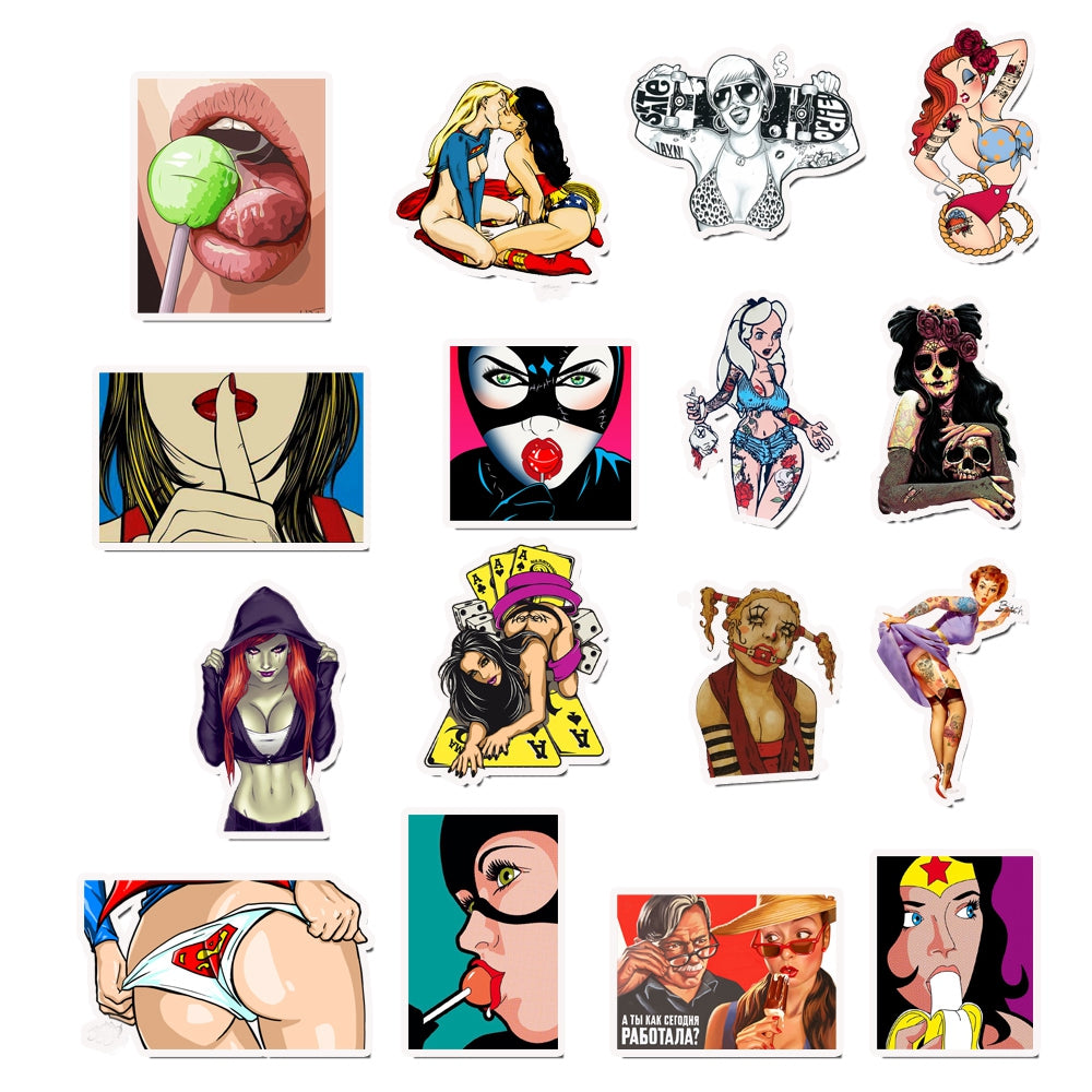 50pcs Fashion Sexy Girl 2 Stickers – AU Sticker World