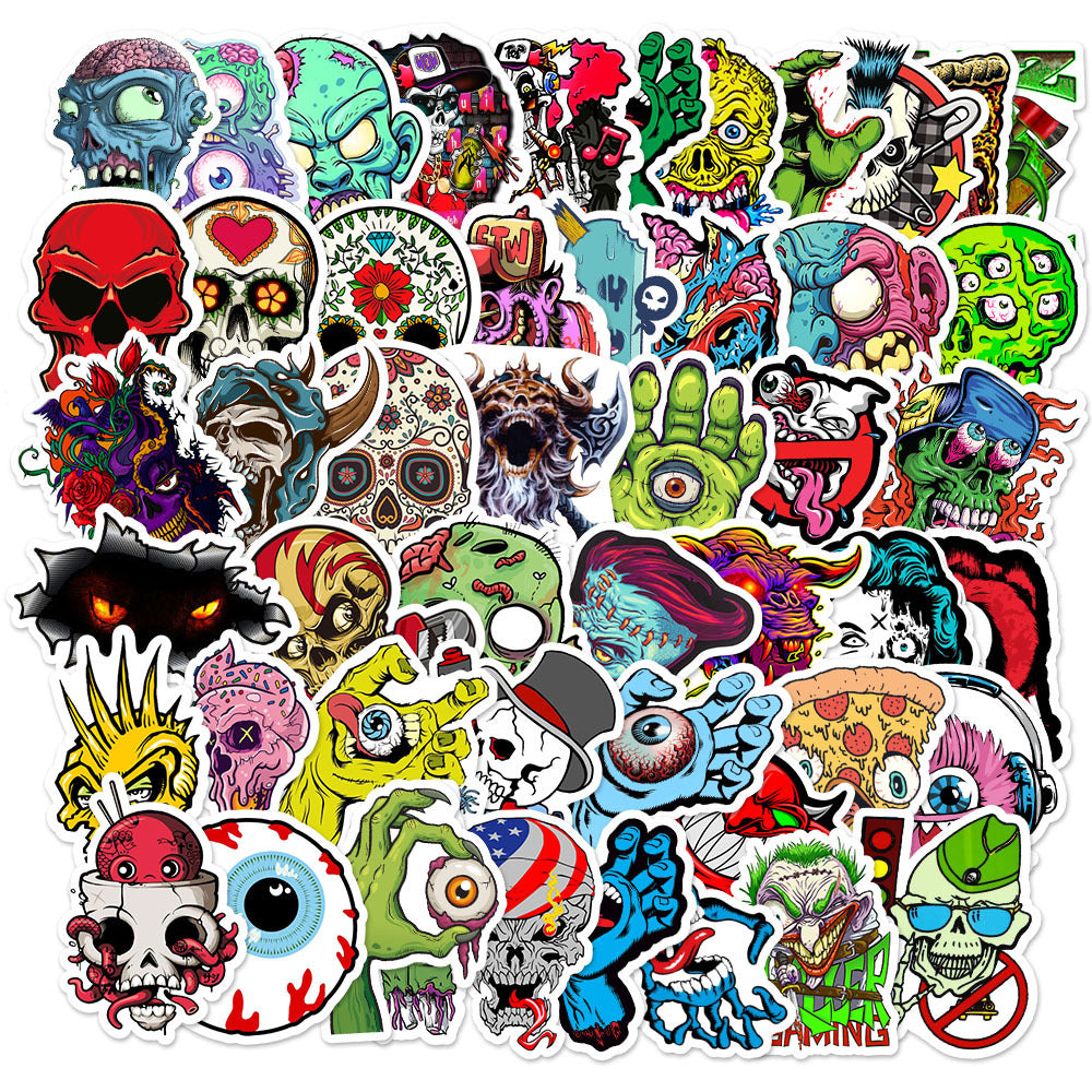 Halloween Festival Holiday Pumpkin Bat Terror Horror Skull Stickers ...