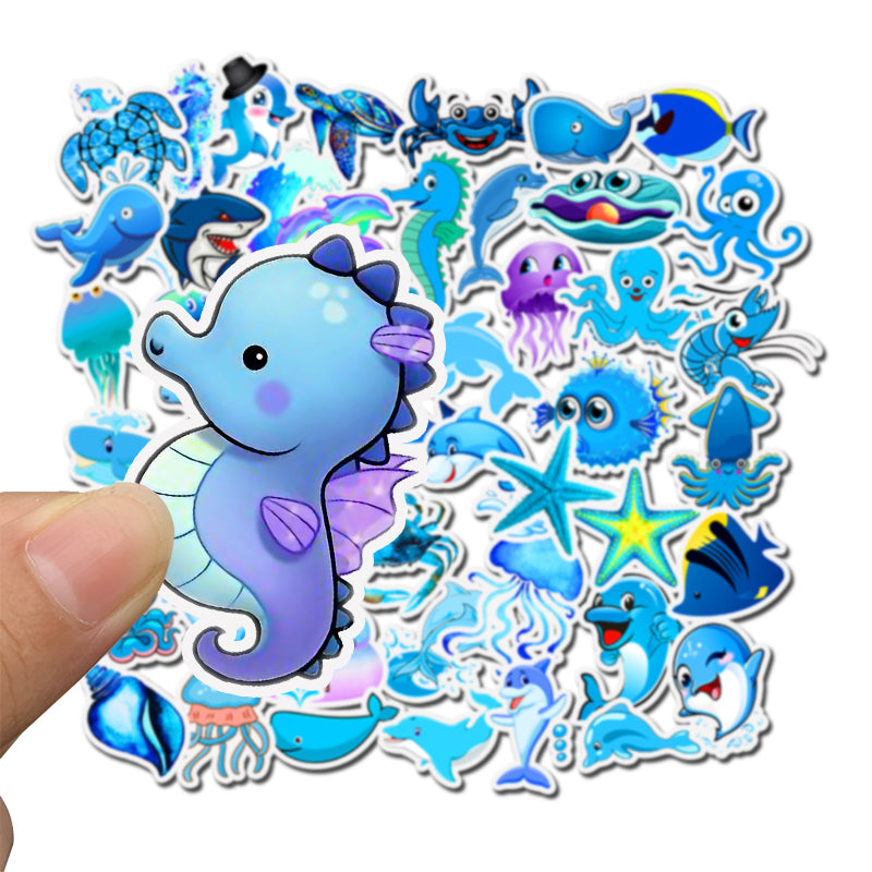 49pcs Blue Ocean Stickers