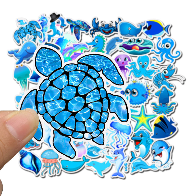 49pcs Blue Ocean Stickers