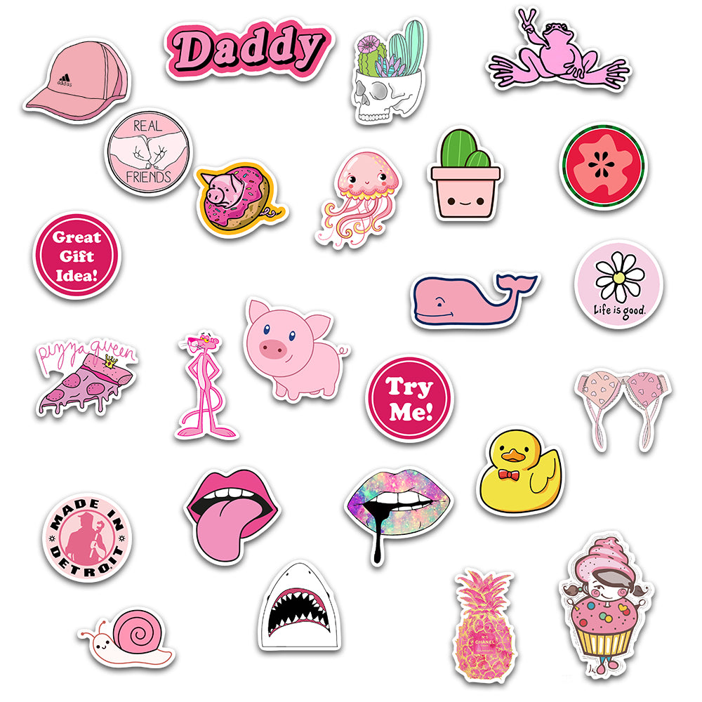 50pcs Pink INS Stickers