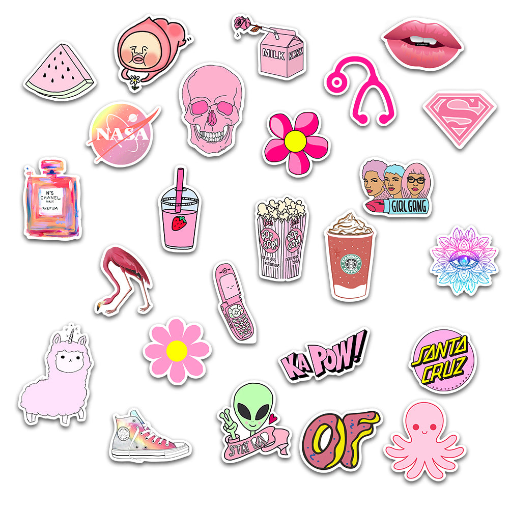 50pcs Pink INS Stickers – AU Sticker World