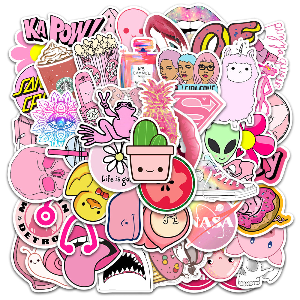 50pcs Pink INS Stickers